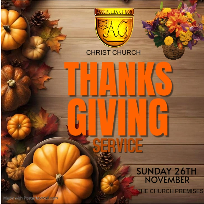 THANKS GIVING SERVICE Template | PosterMyWall