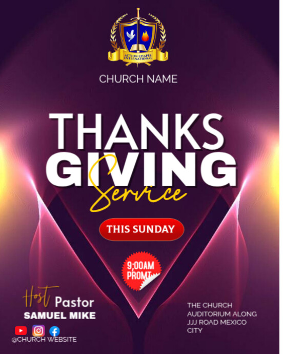 Copy of thanks giving service | PosterMyWall