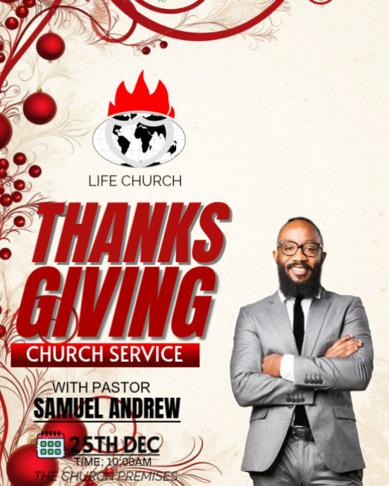 THANKS GIVING SERVICE Template | PosterMyWall
