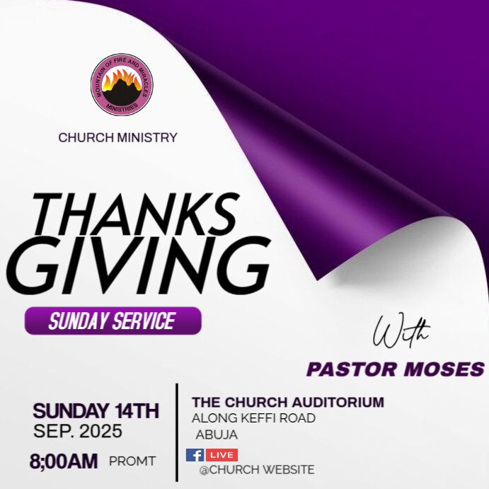 Copy of THANKS GIVING SERVICE | PosterMyWall
