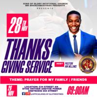 White Church Thanksgiving Service Instagram Plasing Template