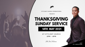 White Thanksgiving Sunday Service Digitale display Template