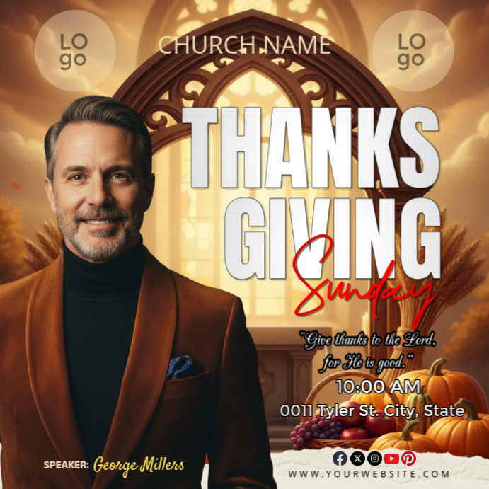 thanks giving sunday service Template | PosterMyWall
