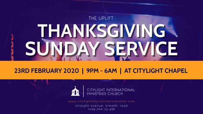 thanks giving sunday service Digital Display (16:9) template