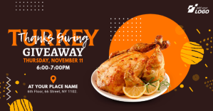 Brown Thanksgiving Giveaway Event Image partagée Facebook Template