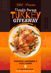 Thanks Giving Turkey Giveaway Flyer A4 template