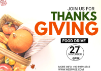 Thanksgiving, event, food drive Template (1) Postcard