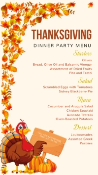 Thanksgiving, event,autumn,menu Digital Display (9:16) template