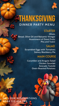 Thanksgiving, event,autumn,menu Instagram Story template