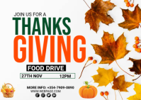 Thanksgiving, food drive, autumn Template A6