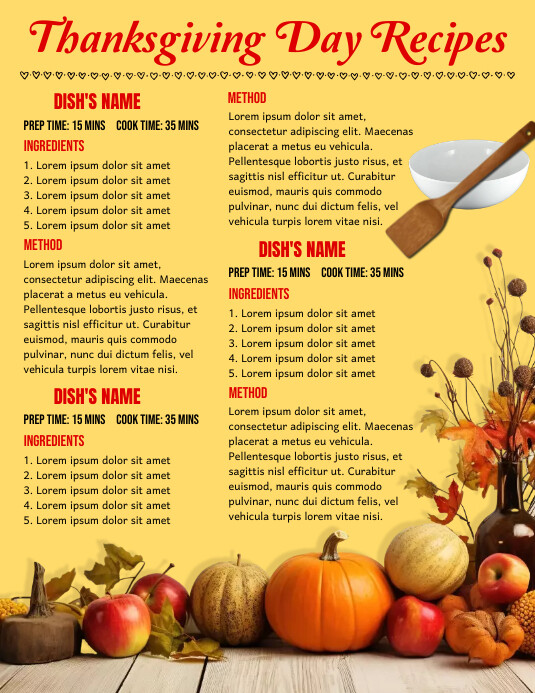Thanksgiving, Recipe Poster Template | PosterMyWall