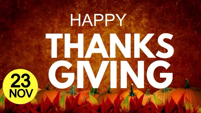 Thanksgiving, autumn, happy thanksgiving Ekran reklamowy (16:9) template