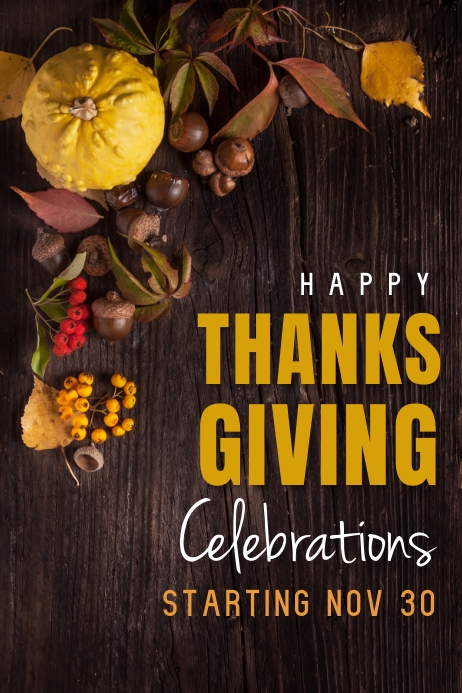 thanksgiving, autumn,event โปสเตอร์ template