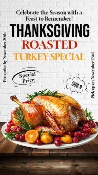 Thanksgiving, event,autumn food, roasted turkey เรื่องราวบน Instagram template