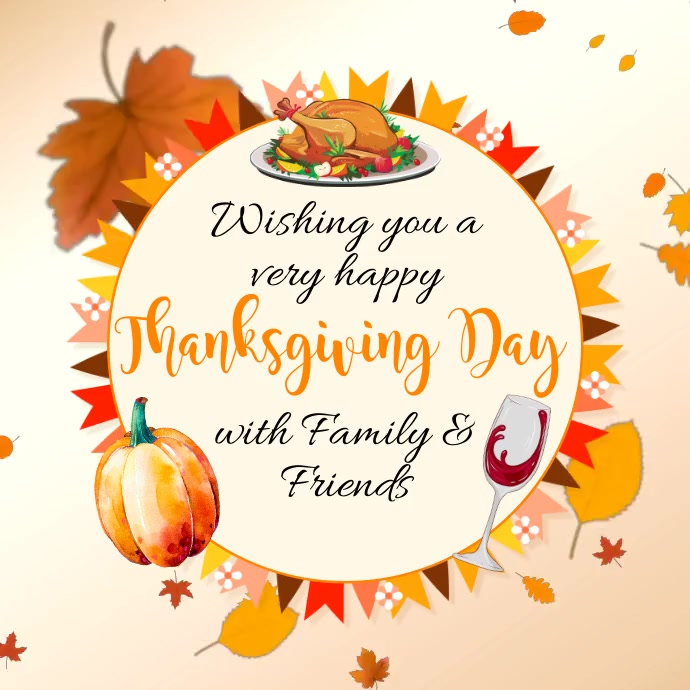Thanksgiving, Greeting Card Wpis na Instagrama template