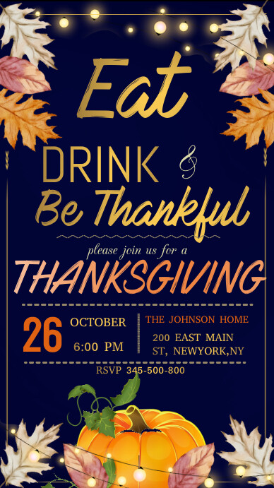 Thanksgiving, thanksgiving dinner Instagram template