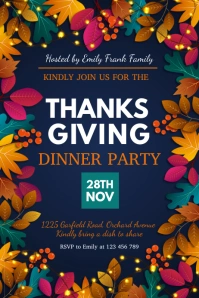 thanksgiving, thanksgiving potluck Poster template