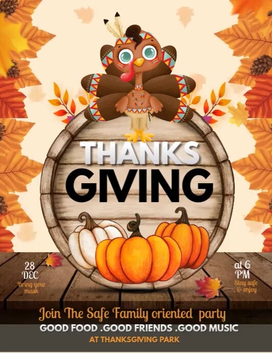 thanksgiving,turkey dinner Flyer (US Letter) template