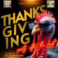 Thanksgiving | Friendsgiving Instagram Ig Party Flyer Template
