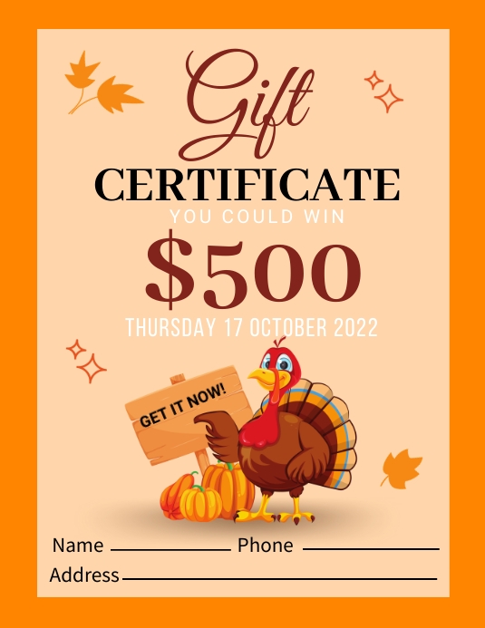 thanksgiving affle, raffle contest, event (2) Flyer (US Letter) template