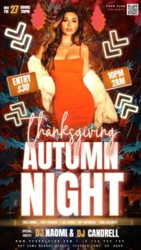 Thanksgiving Autumn Party Event Ad Design Template Instagram Story