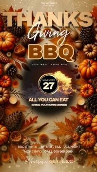 THANKSGIVING BARBECUE INVITATION Instagram Story template