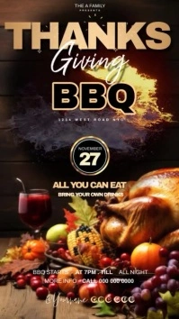 THANKSGIVING BARBECUE PARTY INVITATION Instagram Story template