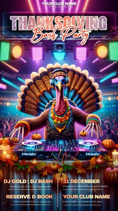 THANKSGIVING BASH PARTY TEMPLATE Instagram Story