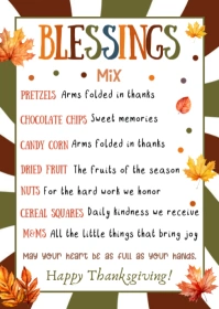 Thanksgiving Blessings Mix Tag for Appreciation A6 template
