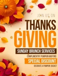 Thanksgiving brunch Folheto (US Letter) template