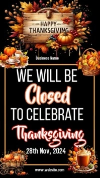 thanksgiving business closing ad digital display template