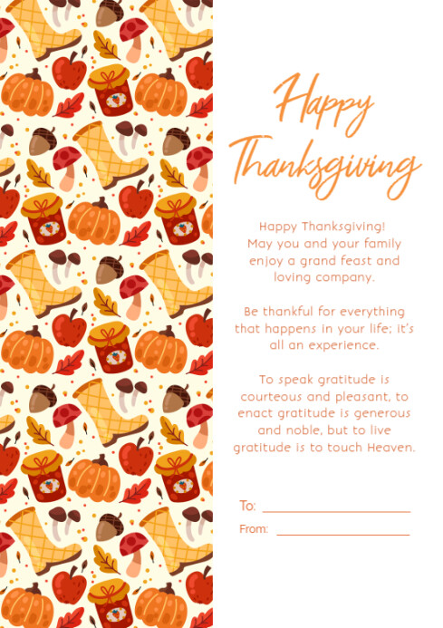 Thanksgiving Card Template PosterMyWall