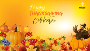 Оранжевый Thanksgiving Celebration Blog overskrift Template