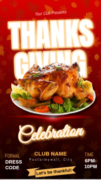 Merah Thanksgiving Celebration Digitalt display Template