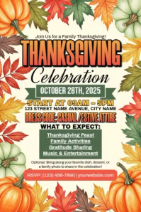 Thanksgiving Celebration Plakat template