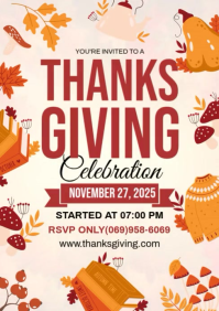 Thanksgiving Celebration A4 template