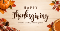 Brown Thanksgiving Greeting Imagen Compartida en Facebook Template