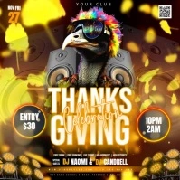 Thanksgiving Celebration Party Event Ad Design Template Square (1:1)