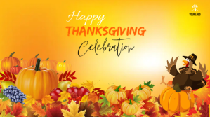 Orange Thanksgiving Celebration Publicación de Twitter Template