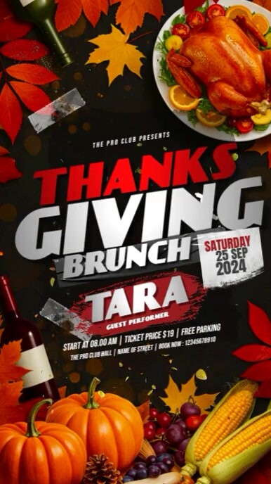 Thanksgiving Celebtation Video Instagram Story template