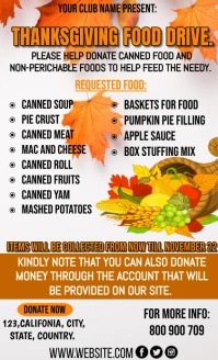 Thanksgiving charity service donation design US Legal template