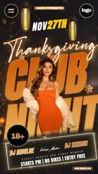 Thanksgiving Christmas Party Event Design Template Instagram Story