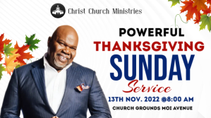 White Thanksgiving Sunday Service Præsentation Template