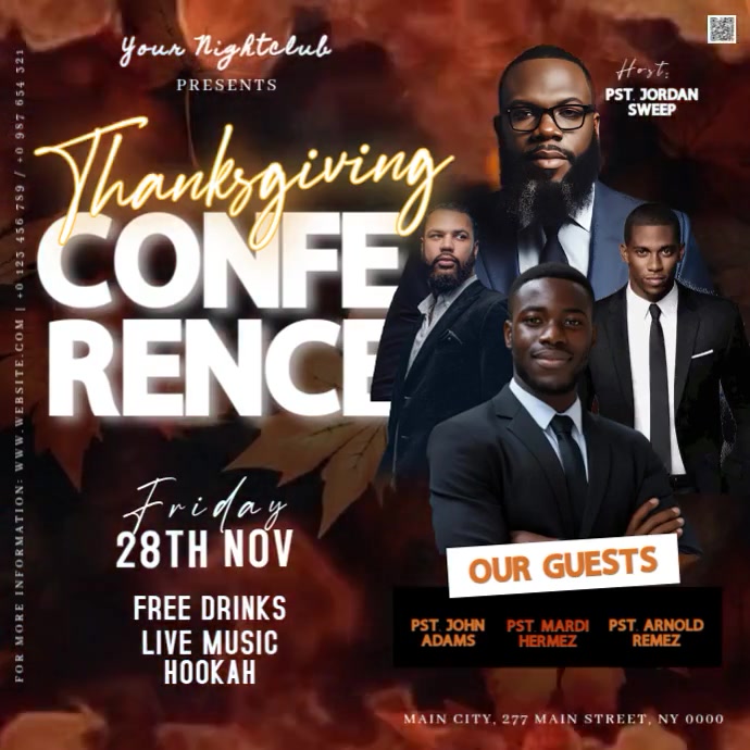 Copy of Thanksgiving Church conference event square design template ...
