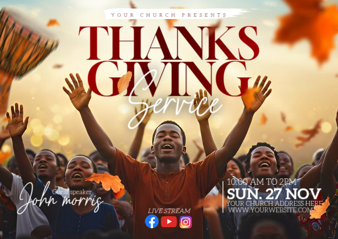 Thanksgiving church flyer Template | PosterMyWall