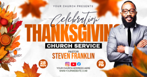White Thanksgiving Celebration Facebook Gedeelde Prent Template