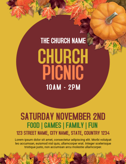 Thanksgiving Church Picnic Flyer Template PosterMyWall