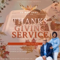 thanksgiving church service ad template Square (1:1)