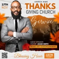thanksgiving church service Instagram Post template