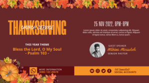 Brown Thanksgiving Church Service Presentasi Template
